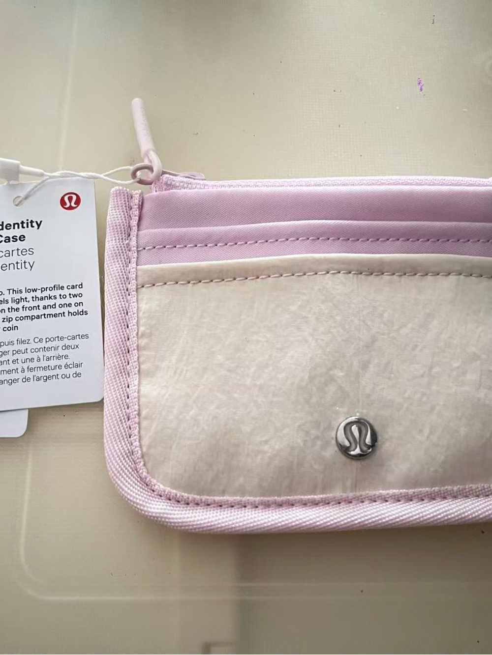 lululemon athletica Light Pink and Cream Card Wallet